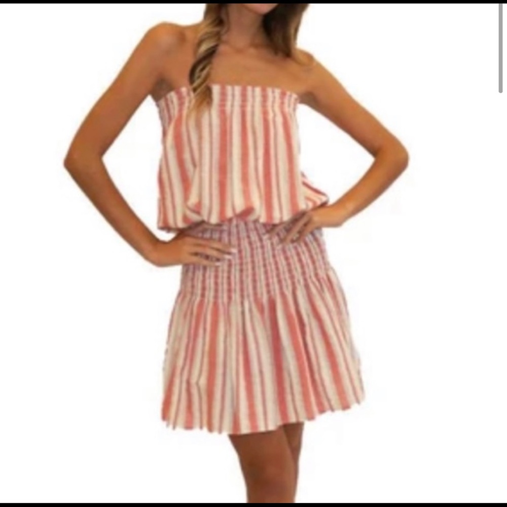 Blue Life Good Karma Mini Dress Red Stripes Small